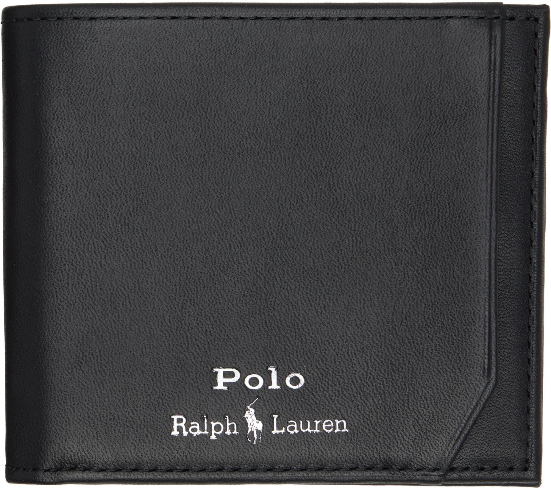 Black Smooth Leather Billfold Wallet by POLO RALPH LAUREN