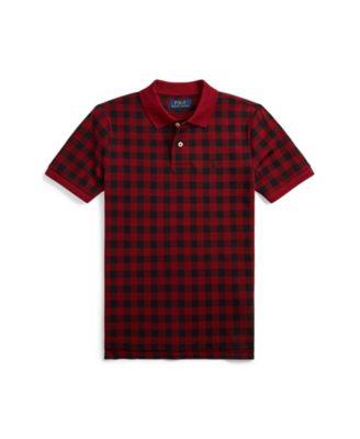 Boys' 8-20 Buffalo Check Cotton Mesh Polo Shirt by POLO RALPH LAUREN
