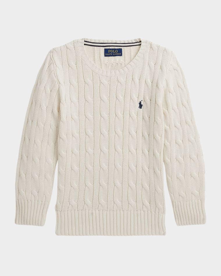 Boy's Combed Cotton Cable-Knit Sweater by POLO RALPH LAUREN