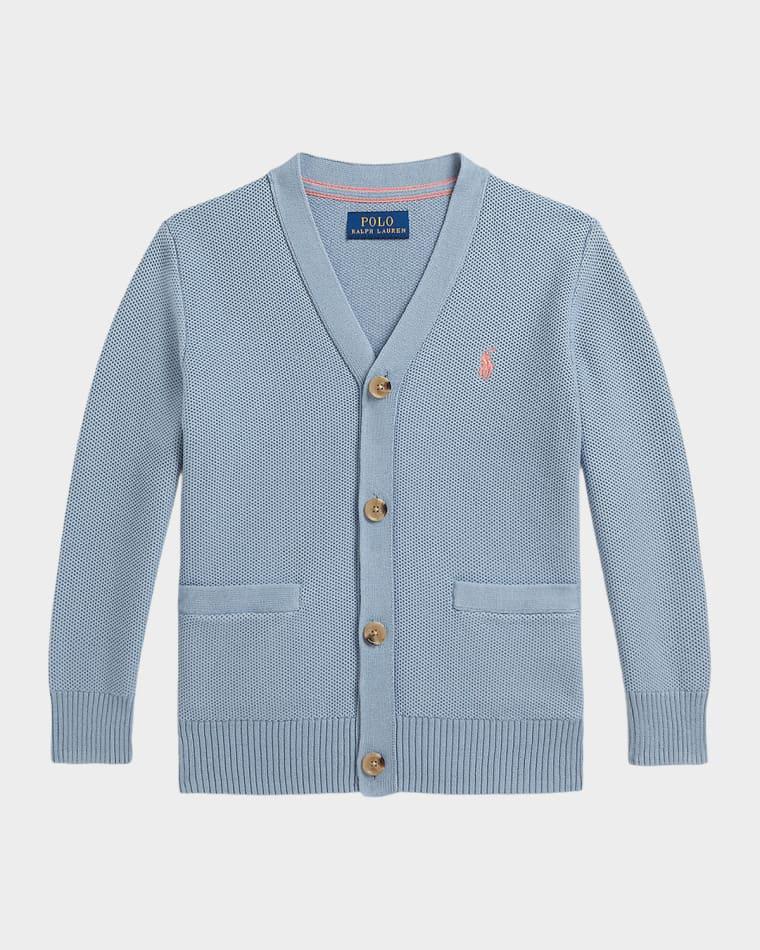 Boy's Cotton Mesh V-Neck Cardigan, Size 2-7 by POLO RALPH LAUREN