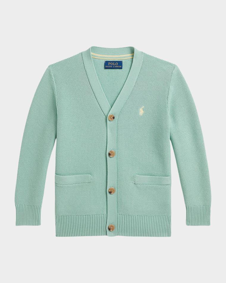 Boy's Cotton Mesh V-Neck Cardigan, Size 2-7 by POLO RALPH LAUREN