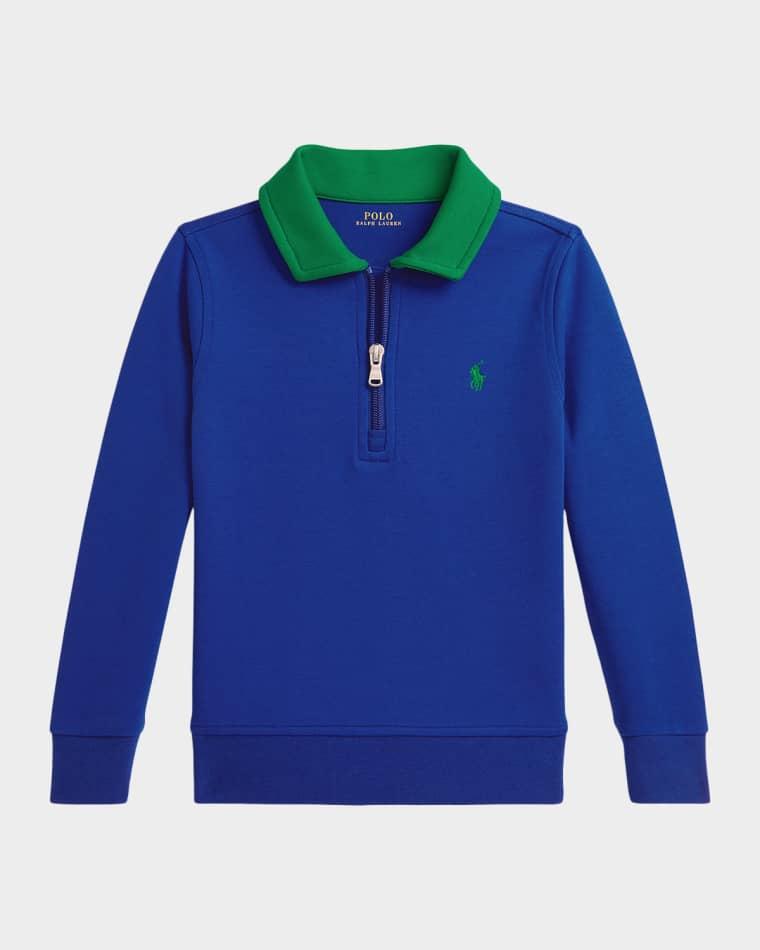 Boy's Double-Knit Collared Sweatshirt, Size 2-7 by POLO RALPH LAUREN