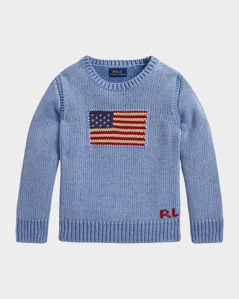 Boy's Heathered Iconic Flag Sweater, Size 2-7 by POLO RALPH LAUREN