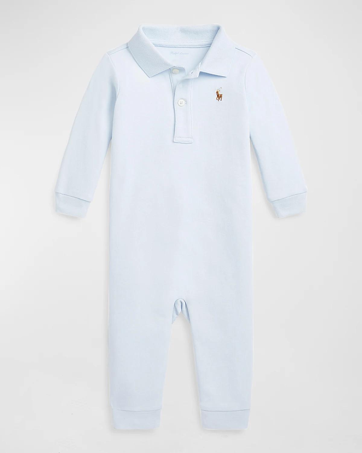 Boy's Pima Polo Coverall, Size 3M-18M by POLO RALPH LAUREN