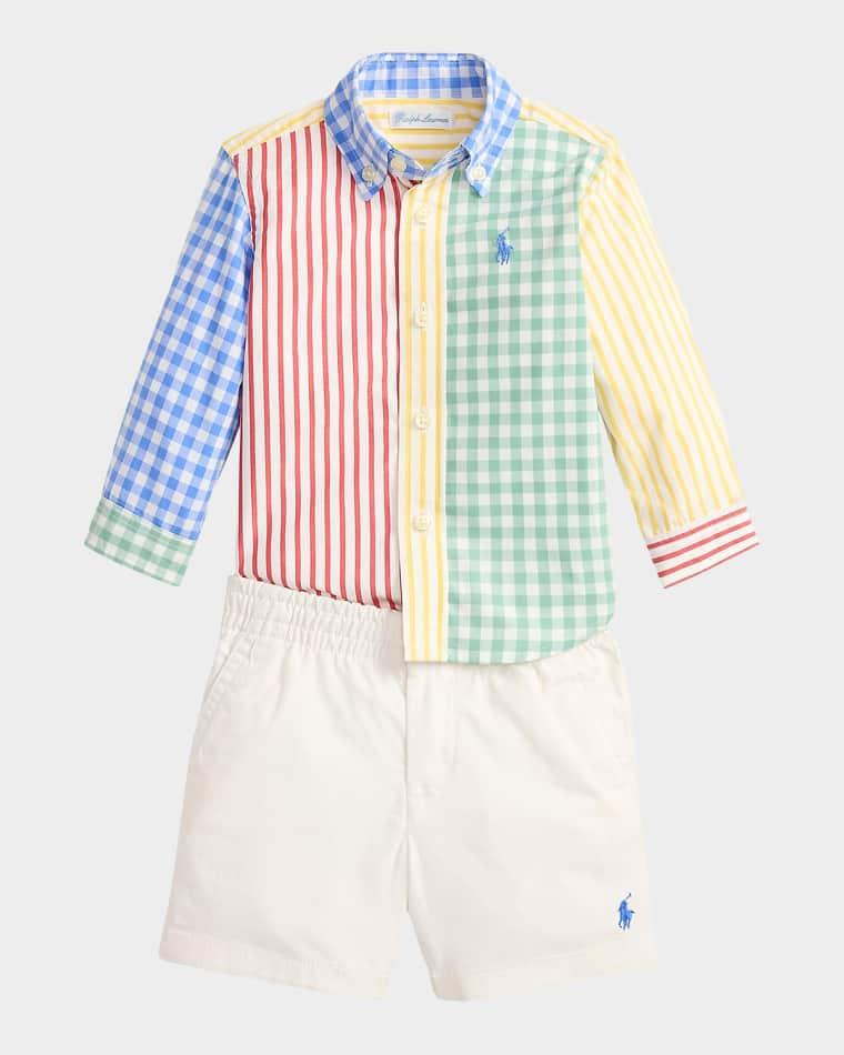 Boy's Poplin Fun Shirt & Flex Shorts Set, Size 3M-24M by POLO RALPH LAUREN