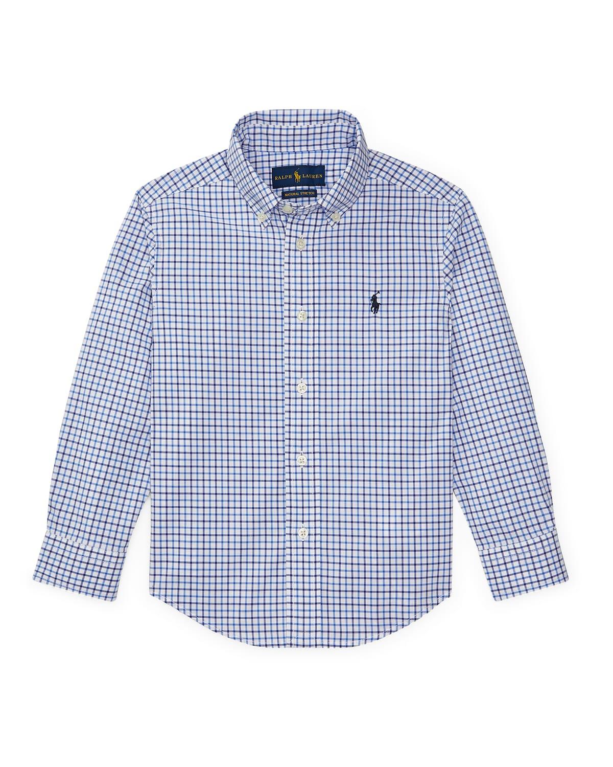 Boy's Poplin Woven Tattersall Sport Shirt, Size 2-7 by POLO RALPH LAUREN