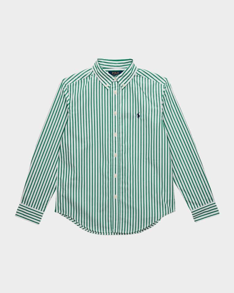 Boy's Striped Cotton Poplin Shirt, Size S-XL by POLO RALPH LAUREN