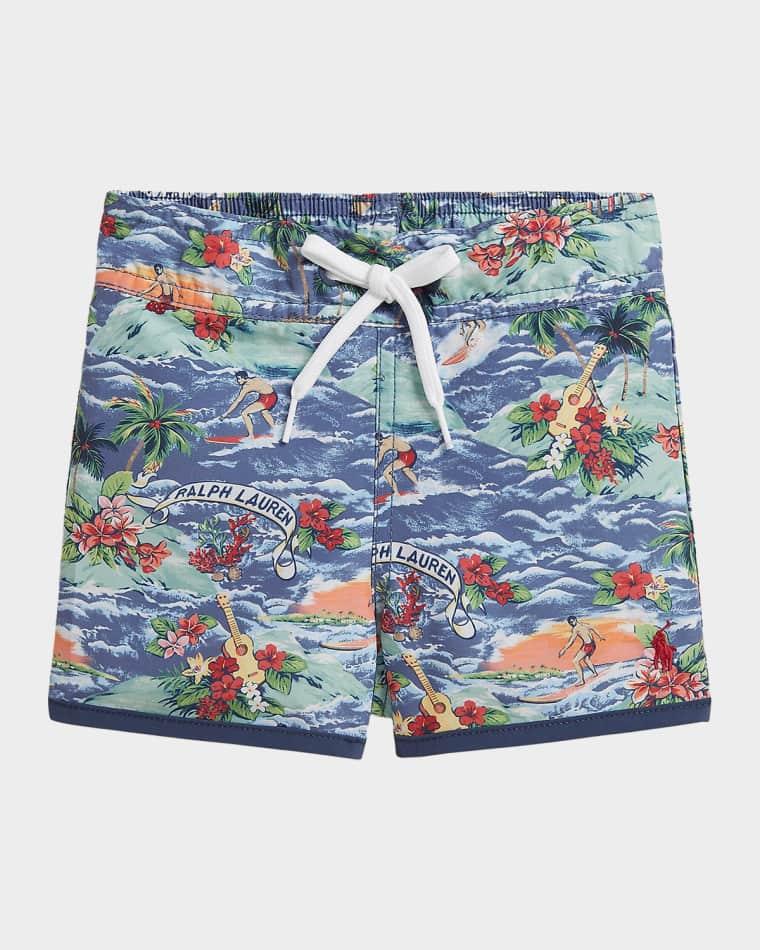 Boy's Tropical=Print Swim Shorts, Size 3M-24M by POLO RALPH LAUREN