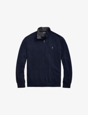 Brand-Embroidered Half-Zip Cotton-Blend Sweatshirt by POLO RALPH LAUREN