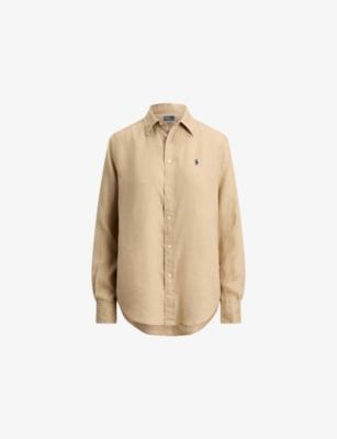Brand-Embroidered Long-Sleeved Linen Shirt by POLO RALPH LAUREN