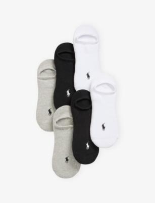Branded Pack of Six Cotton Ankle Socks by POLO RALPH LAUREN
