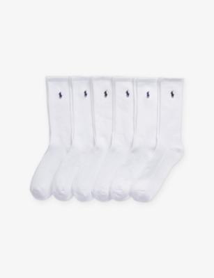 Branded Pack of Six Cotton-Blend Socks by POLO RALPH LAUREN