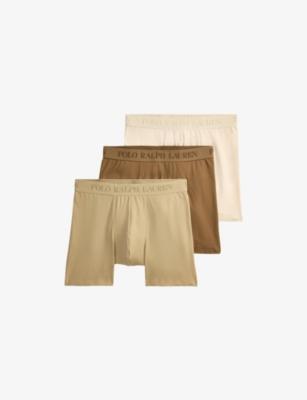 Branded Pack of Three Stretch-Cotton Boxer Briefs by POLO RALPH LAUREN