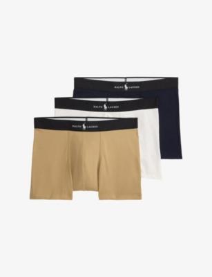 Branded Set of Three Cotton-Blend Trunks by POLO RALPH LAUREN