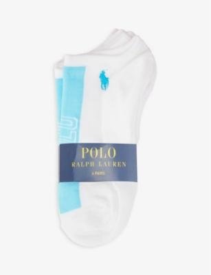 Branded ankle-rise pack of six stretch-recycled-polyester blend socks by POLO RALPH LAUREN