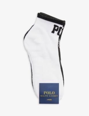 Branded ankle-rise pack of three stretch-recycled-polyester socks by POLO RALPH LAUREN
