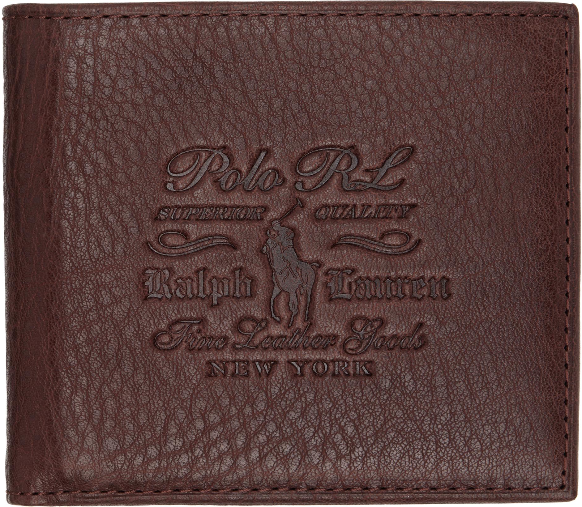Brown Leather Billfold Wallet by POLO RALPH LAUREN
