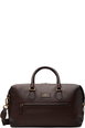 Brown Pebbled Leather Duffle Bag by POLO RALPH LAUREN