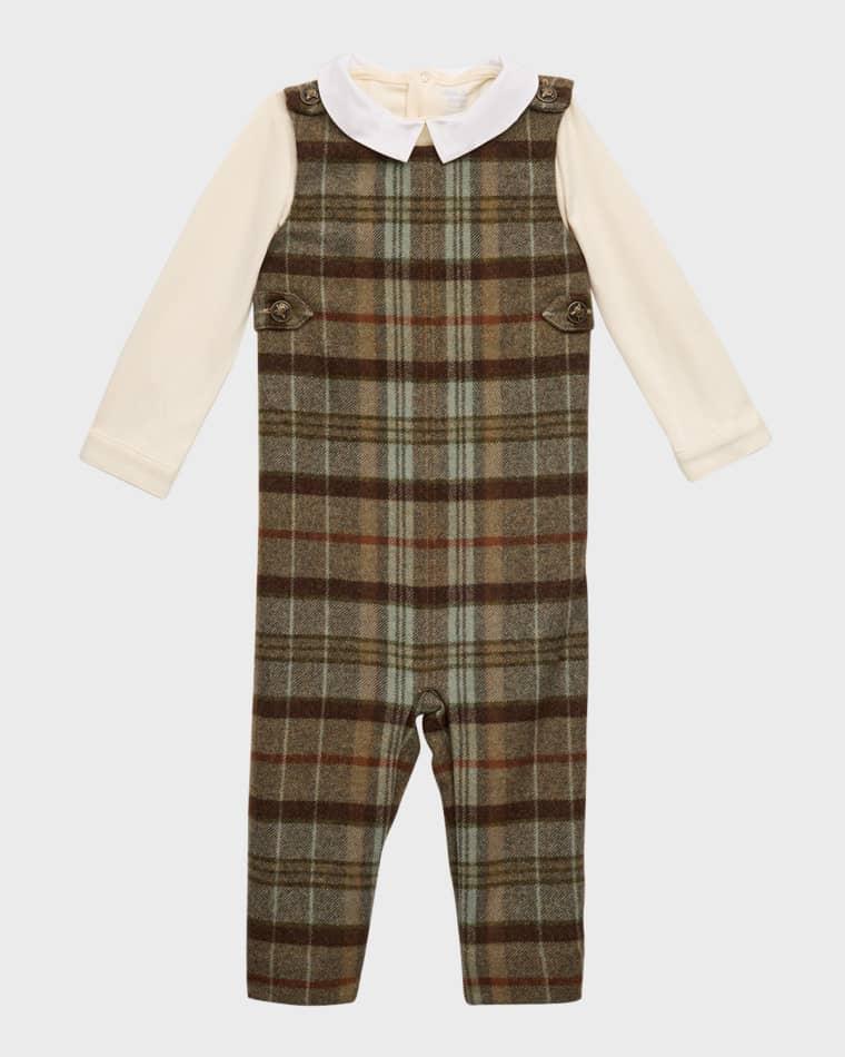 COTTON PLAIDOVERALL SETSETSPANT SET by POLO RALPH LAUREN