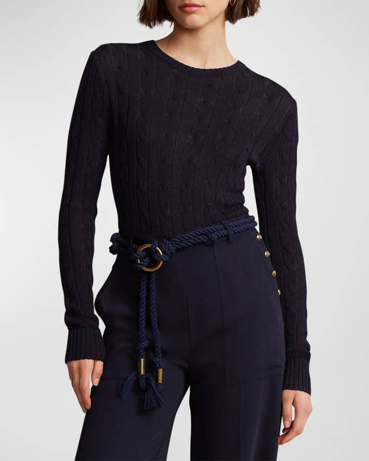 Cable-Knit Cotton-Blend Crewneck Sweater by POLO RALPH LAUREN
