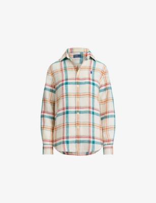 Checked Logo-Embroidered Linen Shirt by POLO RALPH LAUREN