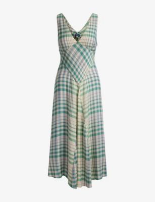 Checked Panelled Woven Midi Dress by POLO RALPH LAUREN
