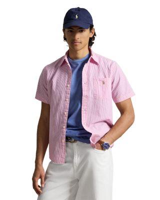 Classic Fit Prepster Seersucker Short Sleeve Shirt by POLO RALPH LAUREN