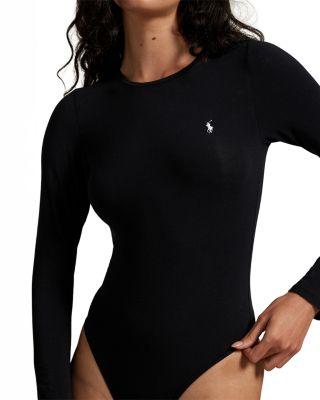 Cotton Blend Long Sleeve Bodysuit by POLO RALPH LAUREN
