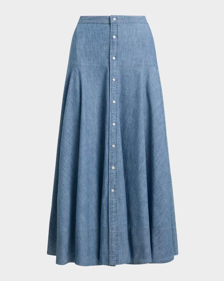 Cotton Chambray Maxi Skirt by POLO RALPH LAUREN