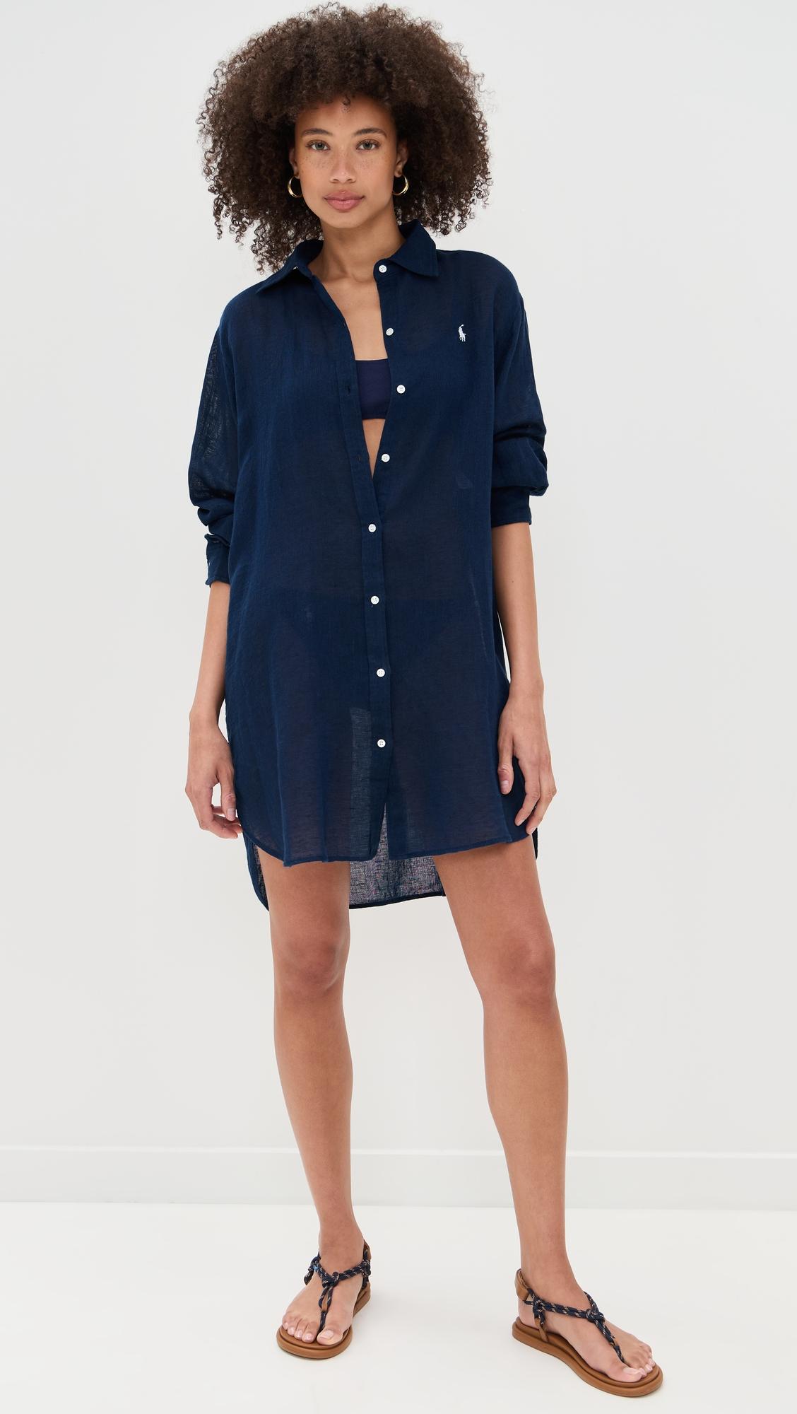 Cotton Linen Boyfriend Shirt by POLO RALPH LAUREN
