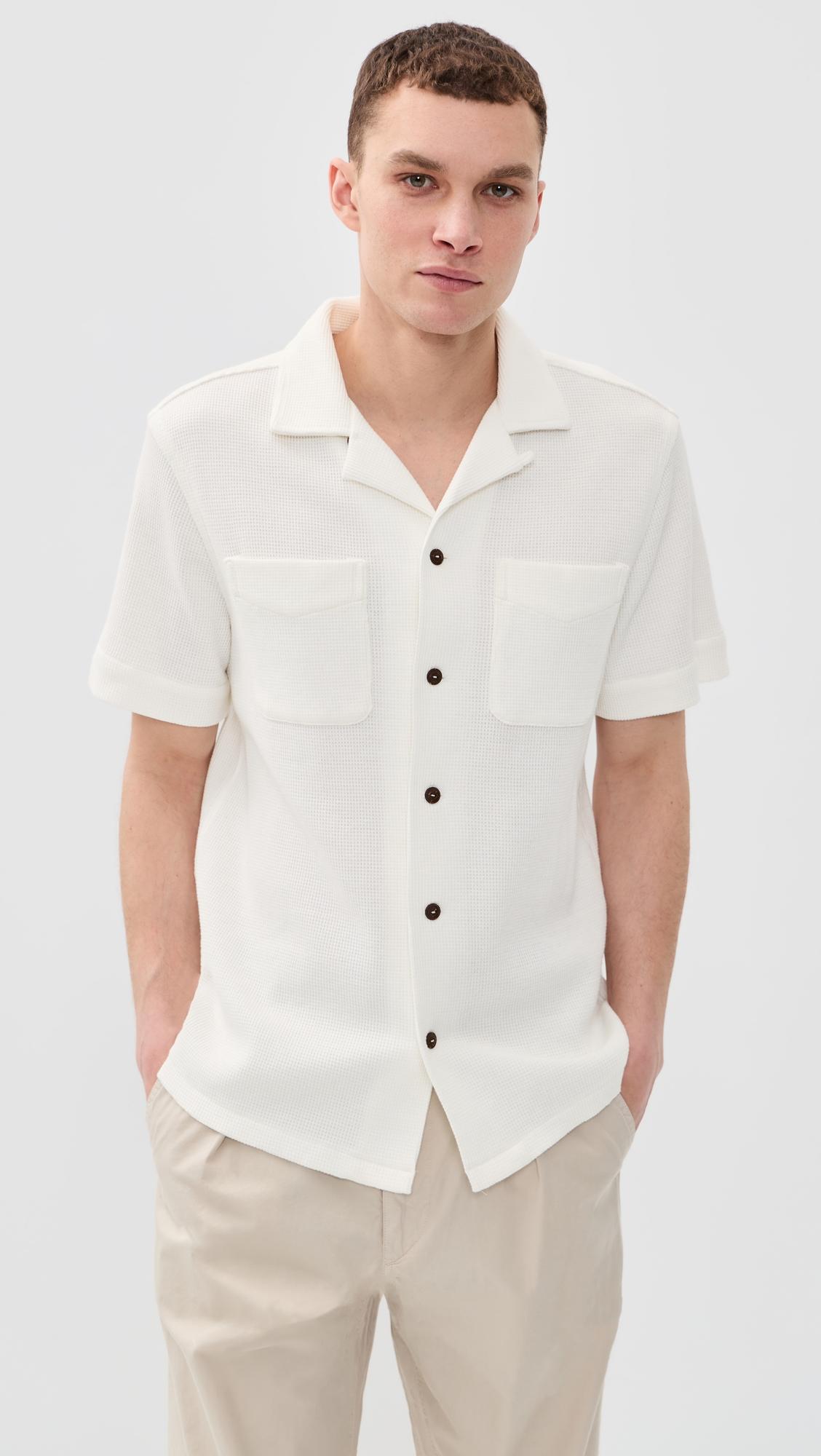 Cotton Linen Waffle Knit Andy Camp Shirt by POLO RALPH LAUREN