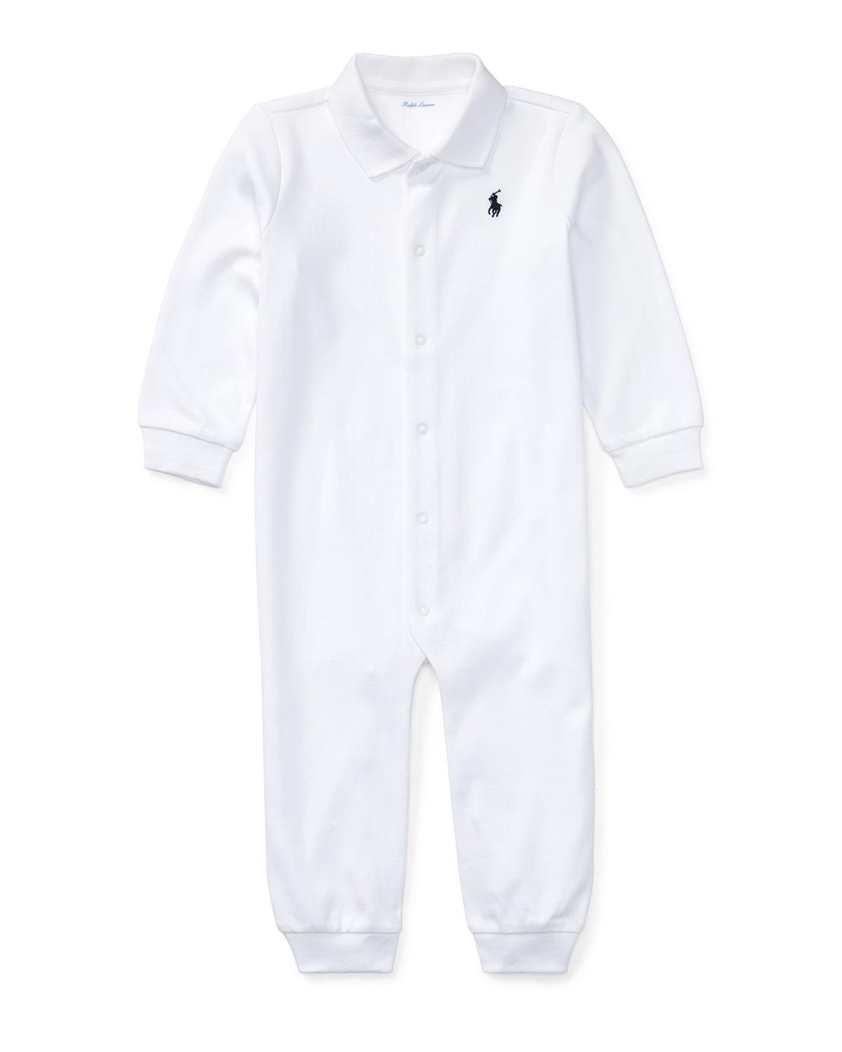 Cotton Polo Coverall, Size 3M-12M by POLO RALPH LAUREN