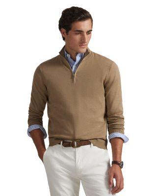 Cotton Quarter Zip Mock Neck Sweater by POLO RALPH LAUREN