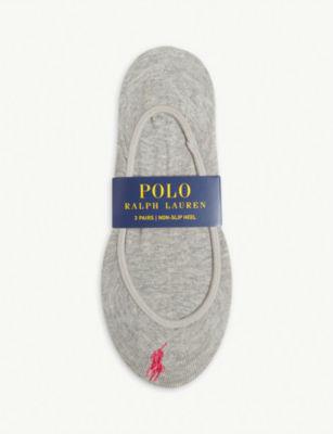 Cotton-blend set of three liner socks by POLO RALPH LAUREN