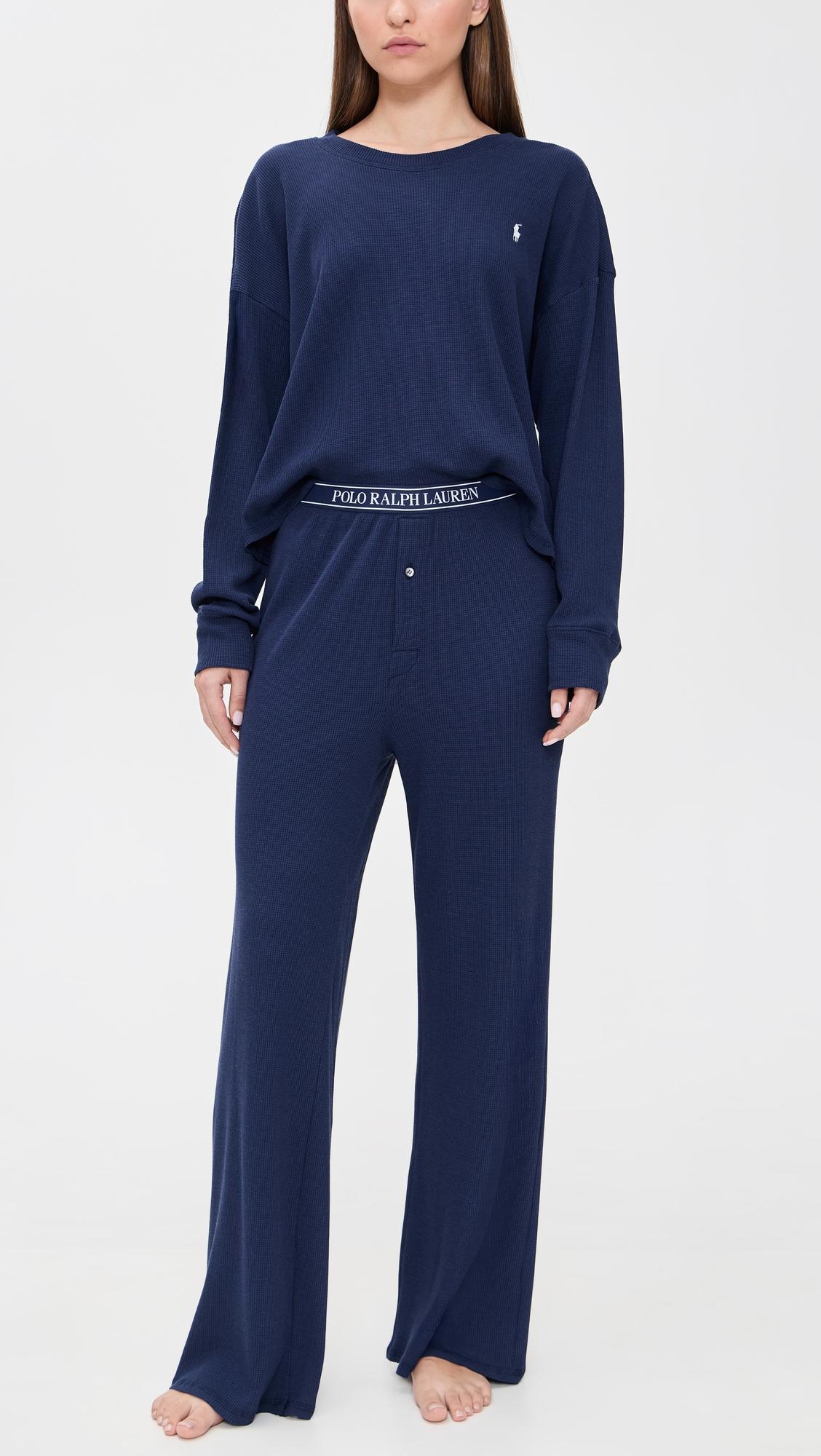 Crew Neck Wide Leg Pants Pajama Set by POLO RALPH LAUREN