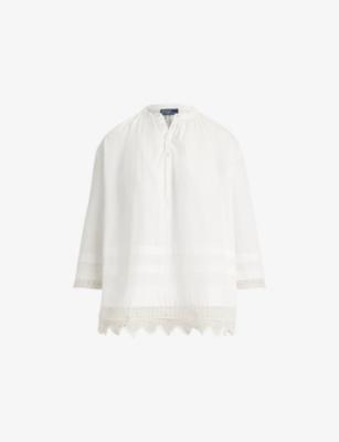 Crochet-Hem Relaxed-Fit Cotton Shirt by POLO RALPH LAUREN