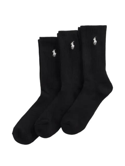 Cushioned Sport Crew embroidered socks (set of three) by POLO RALPH LAUREN