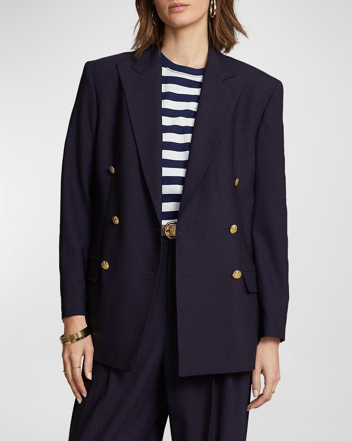Double-Breasted Wool-Blend Blazer by POLO RALPH LAUREN