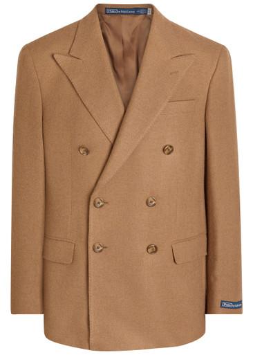 Double-breasted camel hair blazer by POLO RALPH LAUREN