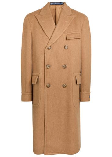 Double-breasted camel hair coat by POLO RALPH LAUREN