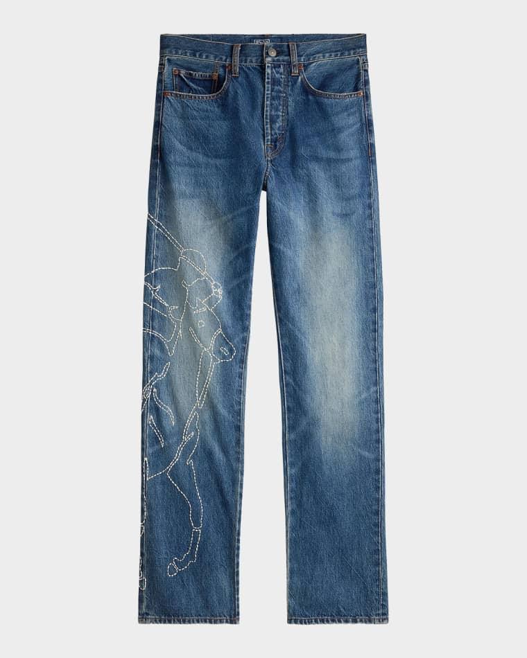 Embroidered Relaxed Straight Jeans by POLO RALPH LAUREN