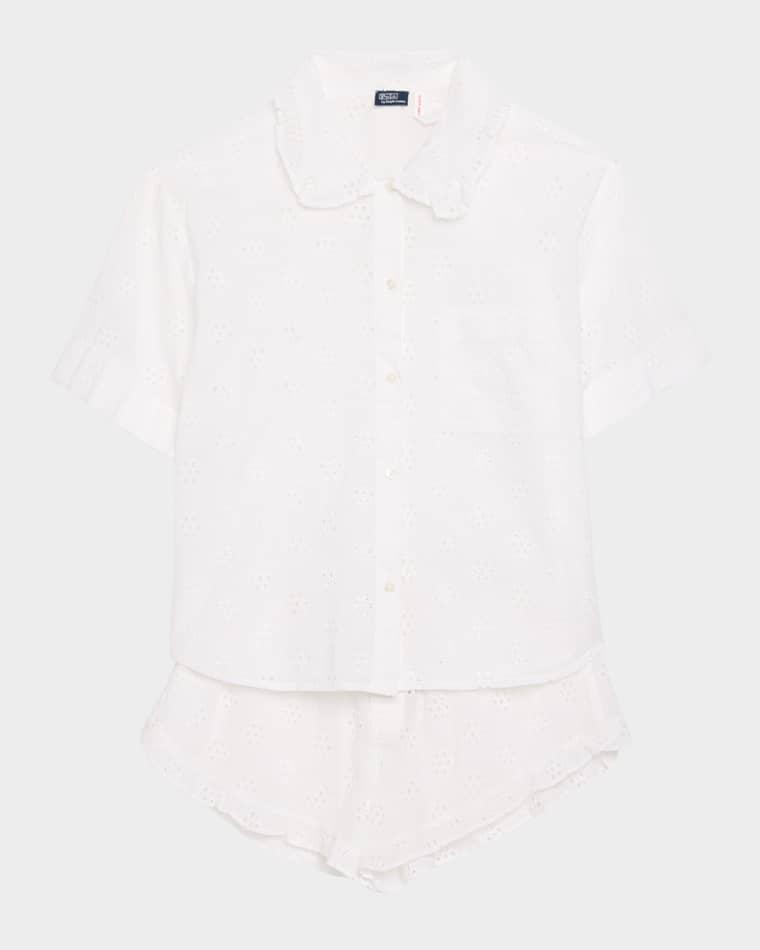 Eyelet-Embroidered Cotton Pajama Set by POLO RALPH LAUREN
