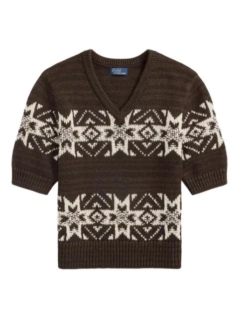 Fairisle-pattern V-neck sweater by POLO RALPH LAUREN
