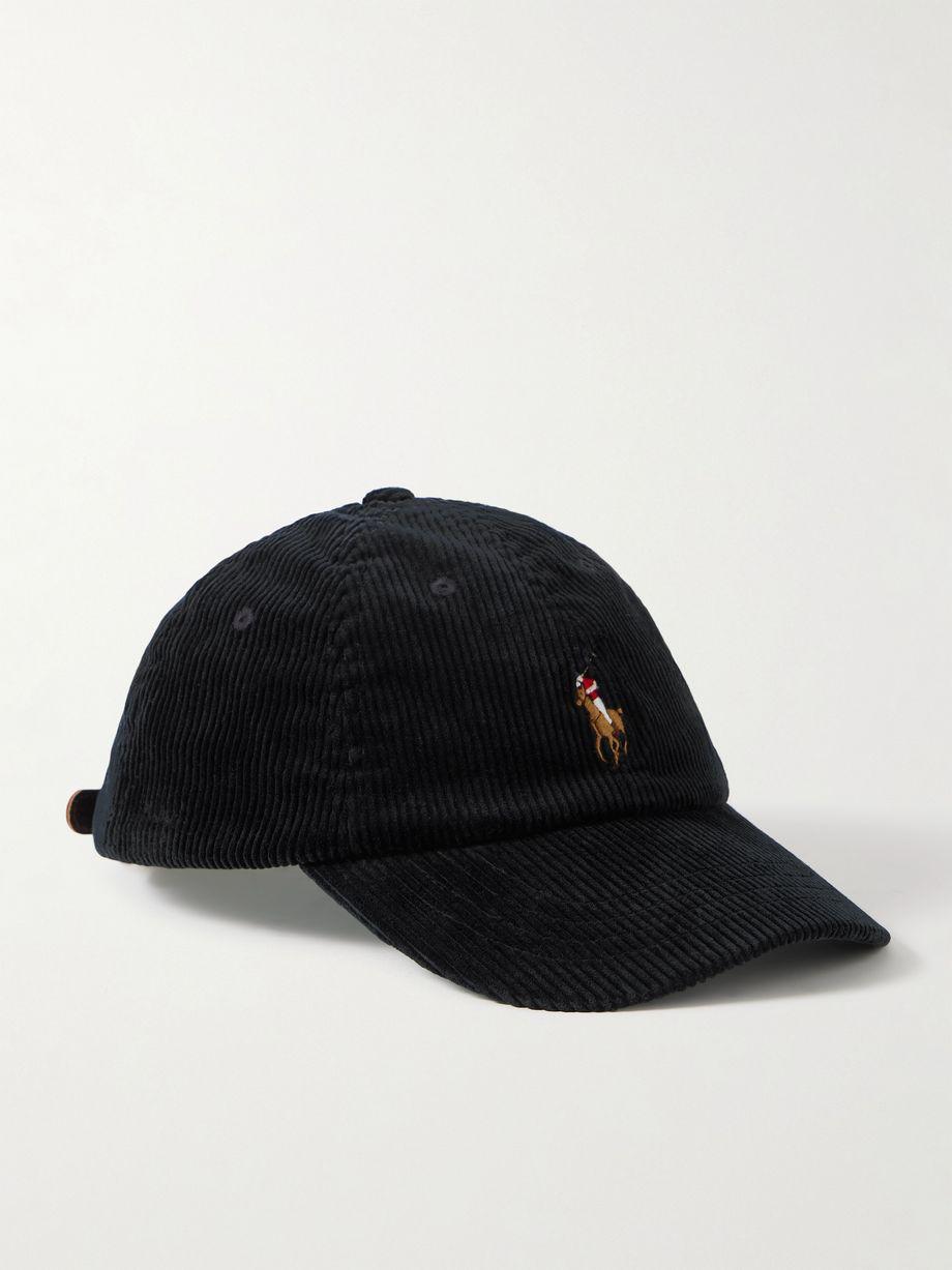 Full-Grain Leather-Trimmed Logo-Embroidered Cotton-Corduroy Baseball Cap by POLO RALPH LAUREN
