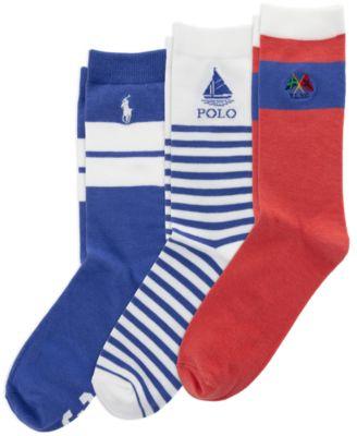 Girls' 4-11 Assorted Crew Socks, 3-Pack by POLO RALPH LAUREN
