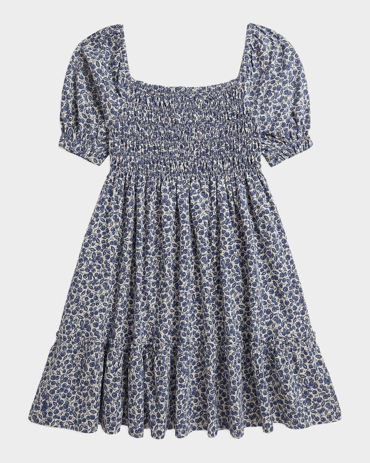 Girl's Blueberry-Print Cotton Jersey Dress, Size S-XL by POLO RALPH LAUREN