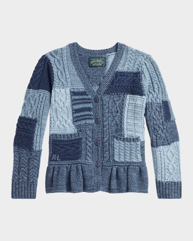 Girl's Cotton Patchwork Cardigan Sweater by POLO RALPH LAUREN