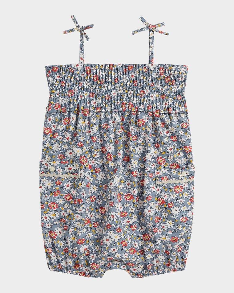 Girl's Floral Smocked Cotton Bubble Romper, Size 3M-24M by POLO RALPH LAUREN