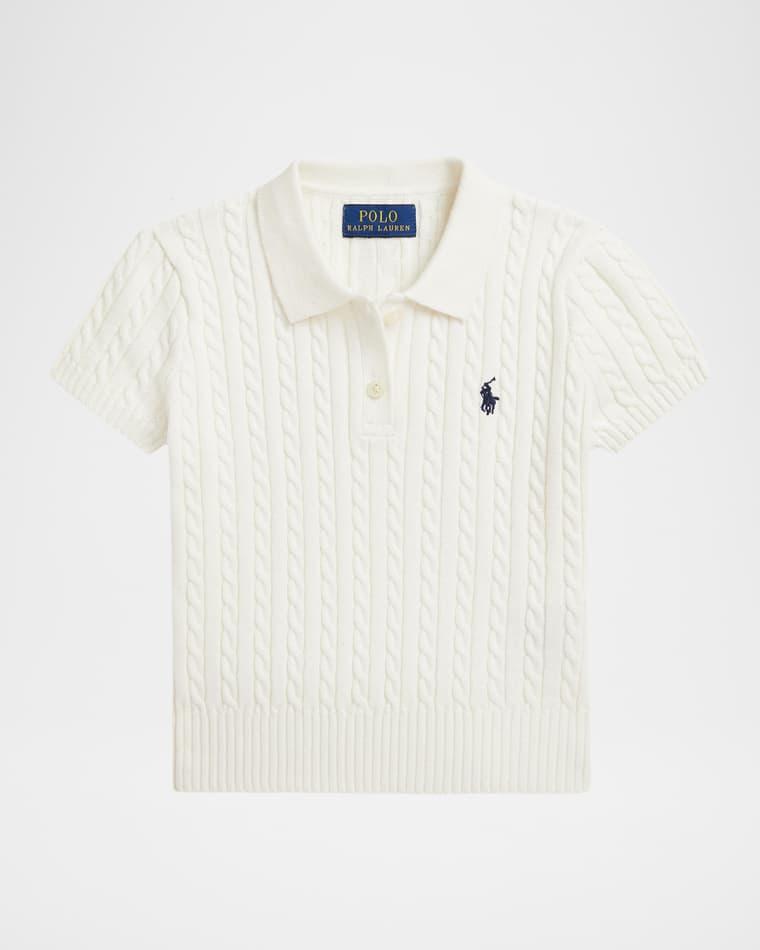 Girl's Mini-Cable Cotton Polo Sweater, Size 3-6X by POLO RALPH LAUREN