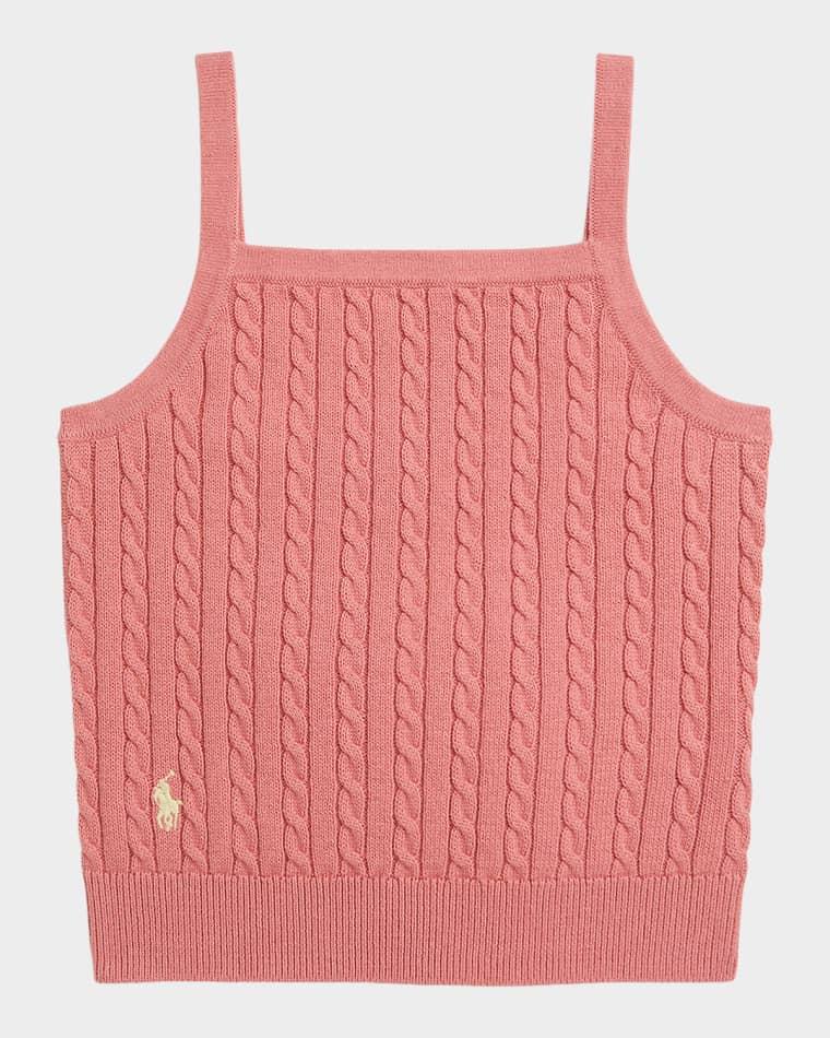 Girl's Mini-Cable Cotton Tank Top, Size 2-6X by POLO RALPH LAUREN
